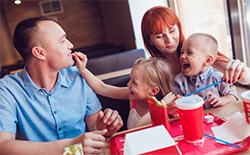 Family eating at a restaurant