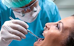 woman having smile cleaned