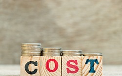 Cost written on wooden blocks