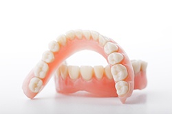 Full dentures in Texarkana on white background 