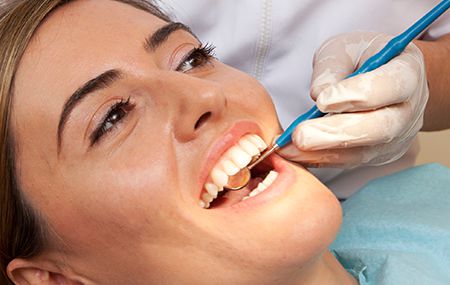 woman getting checkup